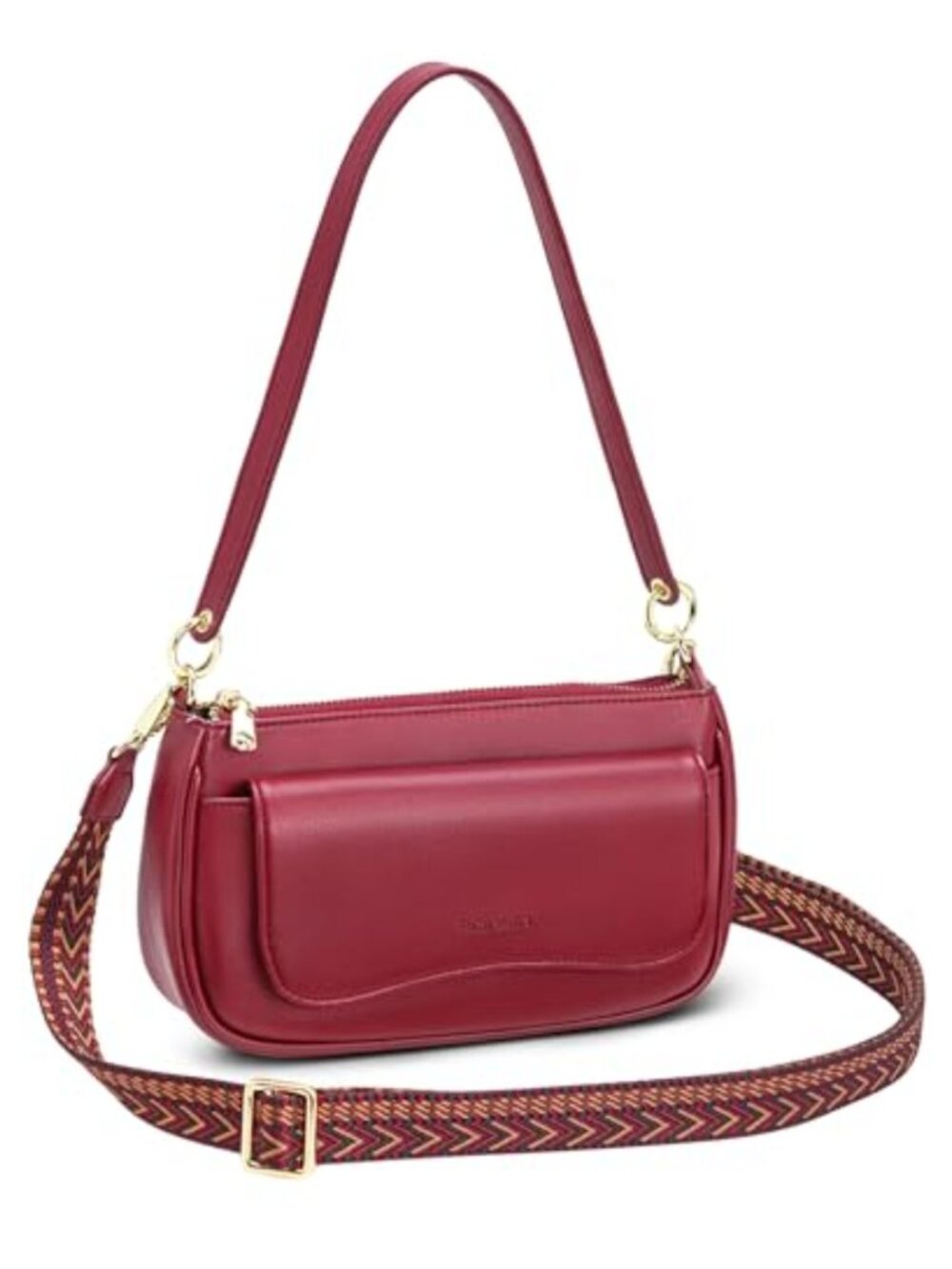 Small Vegan Leather Shoulder Bag Mini Clutch Crossbody Hobo RFID Zipper